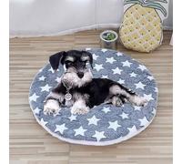 Chukamalilayi Round Dog Bed Mat Fleece Pet Bed Cushions,Double-sided Cat/Dog Mattress Warm Dog Crate Mat for Small Pet Cat Puppy Washable (A, 1pcs-L(60cm))