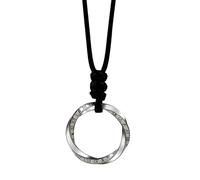 Chukamalilayi Vintage 925 Sterling Silver Mobius Strip Pendant Necklace with Roman Numerals for Men Women Black Cord (Round Pendant with Cord)