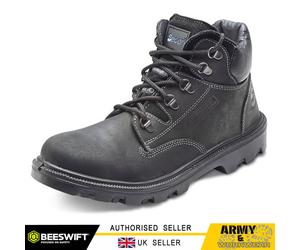 Chukka Sherpa PU/Rubber Mid Cut Mens Work Boot Black Steel Toe Cap Midsole