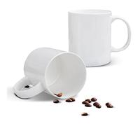 Chulan Bone China Coffee Mugs, 14oz White Coffee Mugs Set of 2, Over 45% Bone Content Ceramic Mug for Cocoa, Lightweight Break Resistant Porcelain Latte Mugs with Large Handle, Dishwasher ＆ Oven Safe