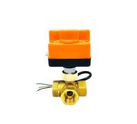 CHULKJFX 1/2“ 3/4” 1“ 3 Way Motorized Ball Three Wire Two Ways Control DC24V DC12V Ball With Manual Switch(220V,0.5 Inch)