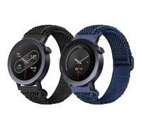 CHULN 2 Pieces Elastic Woven Bands Compatible with CMF by Nothing Watch Pro 2/3.22 MM Breathable and Interchangeable Straps for CMF Watch Pro 2/3 Strap, black/blue, CMF Watch Pro 2/3