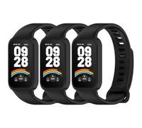 CHULN 3 Pieces for Redmi Smart Band 3 Straps, Colourful Soft Silicone Watch Replacement Bracelet Waterproof Strap Compatible with Xiaomi Smart Band 9 Active Wristbands, 3 x Black, Redmi Smart Band 3