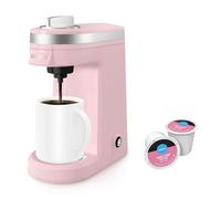 CHULUX Mini Capsule Coffee Maker, Single Serve Coffee Maker for American Cup, Light Capsule Coffee Maker, Dusty Pink
