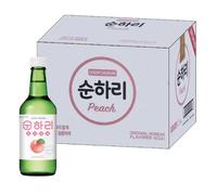 Chum Churum Korean Soju 350ml (20 Bottles) - Fruit Flavoured & Classic Spirit - 12%-16.5% Alc Vol - Alcoholic Beverage (Peach)