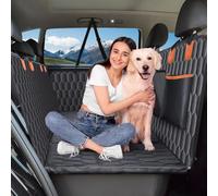 Chumajor Back Seat Extender for Dogs-Supports 400lb,Waterproof Dog Car Seat Cover Hard Bottom-Detachable,600D Heavy Duty Scratch Proof Nonslip Soft,Dog Hammock for Car,SUVs