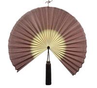 ChumDecor Bamboo Fan Wall Decor, Japanese Wall Fan, Red Brown 31 in | Cute Decorative Oriental and Asian Style Hanging Piece for Above the Bed Headboard Nightstand or Small Living Room
