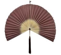 ChumDecor Bamboo Fan Wall Decor, Japanese Wall Fan, Red Brown 48 in | Large Oversized Oriental and Asian Style Hanging Decoration for Above the Bed Headboard or an Empty Living Room Space