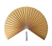 ChumDecor Fan Wall Decor, Japanese Giant Fan, Large Bamboo Fan Wall Art For Boho Hanging Headboard, Decorative Folding Fans For Over Bed, Asia Trending (Ivory 48inch)