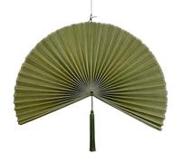 ChumDecor Fan Wall Decor, Japanese Giant Fan, Large Bamboo Fan Wall Art For Boho Hanging Headboard, Decorative Folding Fans For Over Bed, Asia Trending (Army Green 60inch)