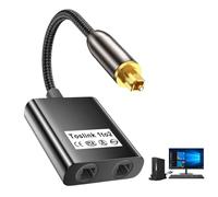 CHUMHU Optical Cable Splitter, Toslink Splitter, 1 In 2 Out T oslink S plitter, Tosl ink Optic al Cable Spl itter, Opt ical Splitt er 1x2,Dual Port Audio Adapter, Gold Plated Connector Optical