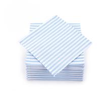 Chumia 12 Pcs Blue and White Striped Cotton Cocktail Napkins 6'' x 6'' Cloth Reusable Blue Beverage Napkin DIY Summer Embroidery Coaster for Birthday Nautical Wedding Party Bar Supplies Decor