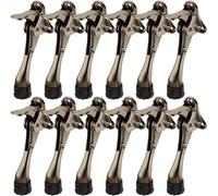 Chumia 12 Pieces Heavy Duty Door Stoppers 5.35 Inches Kickdown Adjustable Kick Down Door Stop for Bottom Easy Pedal with Rubber Tips Commercial (Bronze)