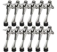Chumia 12 Pieces Heavy Duty Door Stoppers 5.35 Inches Kickdown Adjustable Kick Down Door Stop for Bottom Easy Pedal with Rubber Tips Commercial(Steel Gray)