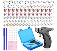 Chumia 157 Pcs Ear Piercing Gun Tool Set Stainless Steel 36 Pairs Studs 98 Earrings 22 Nose Studs Nose Navel Piercing Machines for Salon Home