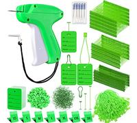 Chumia 3576 Pcs Tagging Gun Clothes Garment Tag Attacher Kit with Needles Standard Plastic Barbs Fasteners Hang Label Strings Gourd Safety Pins Retail Price Size Label for Warehouse(Light Green)