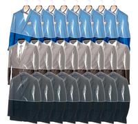 Chumia 50 Pieces Clear Shoulder Cover for Clothes Closet Bulk, Plastic Hanger Covers for Hanging Clothes Shoulder Garment Dust Cover Protectors for Men Women Suit Coats Jackets Dress(21.5'' X 15.5")