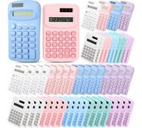 Chumia 50 Pieces Pocket Calculator Bulk Basic Small 4 Function Calculator Battery Powered Handheld Kids Mini Calculators for Students Desktop Primary School Home Office(Macarons)