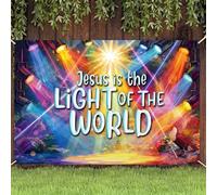 Chumia Jesus is the Light of the World VBS Backdrop 9 x 6 ft Large Sized 2026 Bible Decorative Background Observe the World Exploring the Nature of God VBS Decorations Home Photo Studio Props