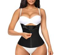 Chumian 3 Clip&Zip 6 Steel Boned Waist Trainer Corset Sport Workout Body Shaper Tummy Control (3XL, Black)