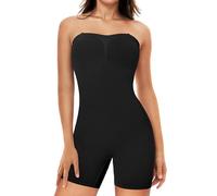 Chumian Body Suits Women, Strapless Shapewear Bodysuit with Removable Adjustable Straps, Tummy Control & Butt Lift Women's Shaping Bodysuits, Invisible Full Body Shapewear Black M