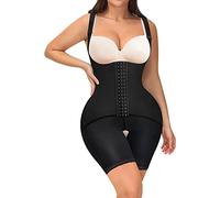 Chumian Bodysuit for Women Firm Tummy Control Shapewear Full Body Shaper High Compression Waist Trainer Butt Lifter Shorts (Black, L)