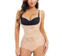 Chumian Bodysuit for Women Shapewear Waist Trainer Body Shaper Mesh Top | Breathable Open Bust Body shaper for women belly shapewear Bodysuit, Mesh Slimming Shaping Bodysuits Tummy Control Corset