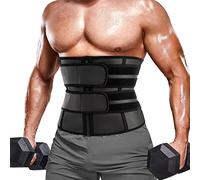Chumian Men Waist trimmer Sweat Belt Waist Trainer Neoprene Tummy Control Shapewear Slimming Body Shaper Band (L, Black)