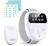 Chumoasis Wireless Bedwetting Alarm for Kids, Rechargeable Waterproof Sensor & Wristband, Rechargeable with 3 Modes & Timer, Highly Sensitive Bed Wetting Alarm, Grey