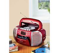 Chums 3in1 Retro Radio Cassette CD Portable Player in Red Chums Red