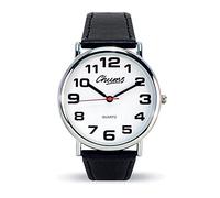 Chums Clear Time Classic Quartz Watch | Leather Strap, Easy Read Timepiece With Big Numbers, Men's or Women's