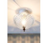 Chums Crystal Clip-On Lightshade, Clear Faceted Shade, No-Wire Easy Fit Design, Instant Ceiling Upgrade, 7.75" Diameter Clear