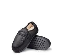 Chums Extra Wide Fit Slippers - 5E Width with Touch Fasten Strap & Memory Foam Insole Black