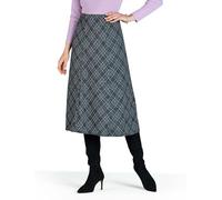 Chums Ladies 6 Panel Diamond Check Skirt Elasticated Waist, Check Print with Adjustable Length Grey Marl 20