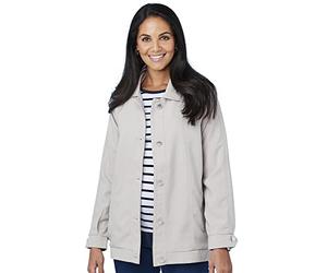 Chums Ladies Blouson Style Lightweight Jacket | Light Coat With Piping, 27.5 Inch Length, Button Cuffs
