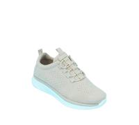 Chums Ladies Bungee Wide E Fit Knitted Glitter Fabric Trainer with Flexisole, Cushioned Ankle Collar and Padded in-Sock Stone 7