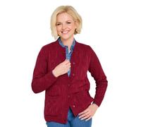 Chums Ladies Cable & Diamond Knit Cardigan with Patch Pockets | Women's Cable and Diamond Pattern with Crew Neck, Button-Through Front, Two Spacious Pockets