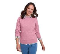 Chums Ladies Cable & Diamond Knit Jumper with Pointelle Detail | Women's Classic Design Sweater with Pointelle Cuffs and Welt, Machine Washable, Sizes 10 to 28