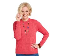 Chums Ladies Cable & Diamond Knit Jumper with Pointelle Detail | Women's Classic Design Sweater with Pointelle Cuffs and Welt, Machine Washable, Sizes 10 to 28