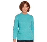 Chums Ladies Cable & Diamond Knit Jumper with Pointelle Detail | Women's Classic Design Sweater with Pointelle Cuffs and Welt, Machine Washable, Sizes 10 to 28