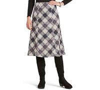 Chums Ladies Check Print Panel Skirt with Elasticated Waist Warm Handle Fabric Charcoal 22