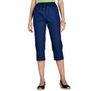 Chums Ladies Cotton Crop Trousers, Lightweight Cropped Summer Trousers with Elasticated Drawcord Waist, Breathable Cool Fit