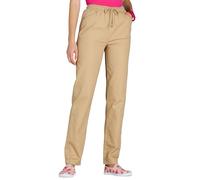 Chums Ladies Cotton Trousers with Elasticated Drawcord Waist - Lightweight 100% Cotton Casual Trousers with Pockets Sand 22 Extra Short