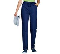 Chums Ladies Cotton Trousers with Elasticated Drawcord Waist - Lightweight 100% Cotton Casual Trousers with Pockets Navy 18 Long
