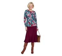 Chums Ladies Diamante Trim Floral Print Warm Handle Long Sleeve Top Cosy Fabric with Sparkling Detail Green L