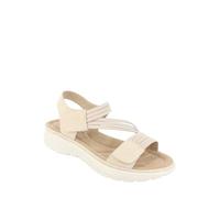 Chums Ladies Dr Keller Women's Elastic Strap Touch Fasten Wide E Fit Sandals Cushioned Comfort Footbed Beige 6