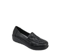 Chums Ladies Dr. Lightfoot Slip On Quilted Top EE Fit Shoes with Wedge Heel and Twin Gussets