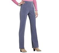 Chums Ladies Figure Flattering Trousers, Fully Elasticated Waist Pull-On Comfort Pants, Straight Leg Cut with Pintuck Stitch Denim 20