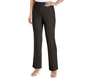 Chums Ladies Figure Flattering Trousers, Fully Elasticated Waist Pull-On Comfort Pants, Straight Leg Cut with Pintuck Stitch Black 12 Extra Short