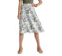 Chums Ladies Floral Print Skirt with Easy Pull-On Elasticated Waist Petite (25") & Regular (27") Length Ivory Multi 16